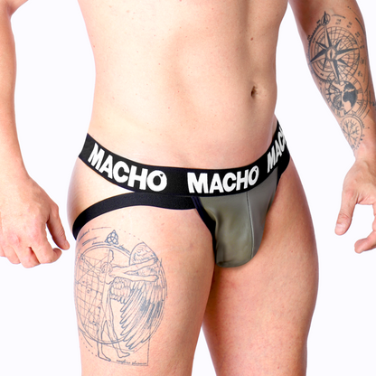 MACHO - MX27GR JOCK LEATHER GRAY BEIGE S