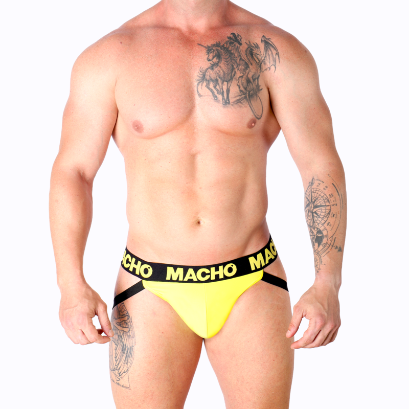 MACHO - MX25A JOCK LYCRA GIALLO XL - MACHO UNDERWEAR | Lingerie Harness Boutique