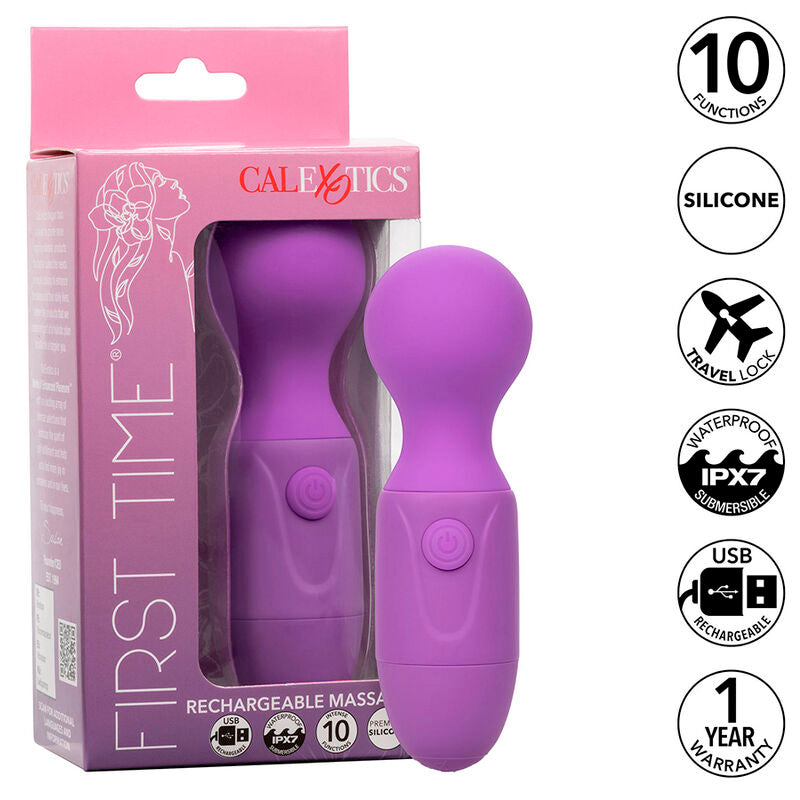 CALEXOTICS - FIRST TIME MASSAGGIATORE RICARICABILE 10 VIBRAZIONI VIOLA - CALEXOTICS | Lingerie Harness Boutique
