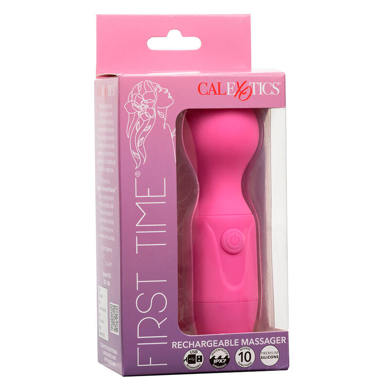 CALEXOTICS - FIRST TIME MASSAGGIATORE RICARICABILE 10 VIBRAZIONI ROSA - CALEXOTICS | Lingerie Harness Boutique