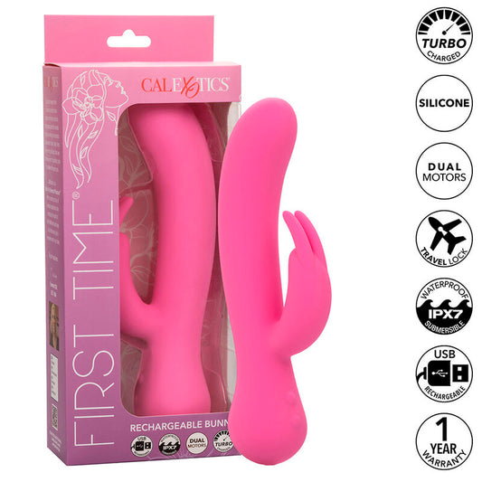 CALEXOTICS - FIRST TIME VIBRATORE CONIGLIO RICARICABILE ROSA - CALEXOTICS | Lingerie Harness Boutique