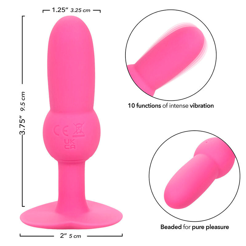CALEXOTICS - FIRST TIME PLUG ANALE SONDA PERLINE 10 VIBRAZIONI ROSA - CALEXOTICS | Lingerie Harness Boutique