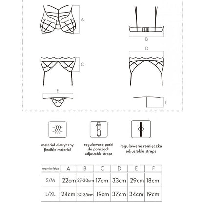 LIVCO CORSETTI FASHION - SOLEDAD LC 20217 REGGISENO + SLIP + REGGISERA L/XL - LIVCO CORSETTI SETS | Lingerie Harness Boutique