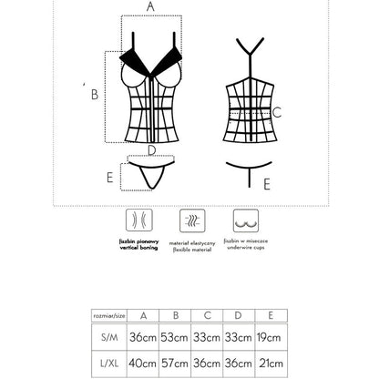 LIVCO CORSETTI FASHION - LAURA LC 20215 CORSETTO + PERIZOMA L/XL - LIVCO CORSETTI SETS | Lingerie Harness Boutique