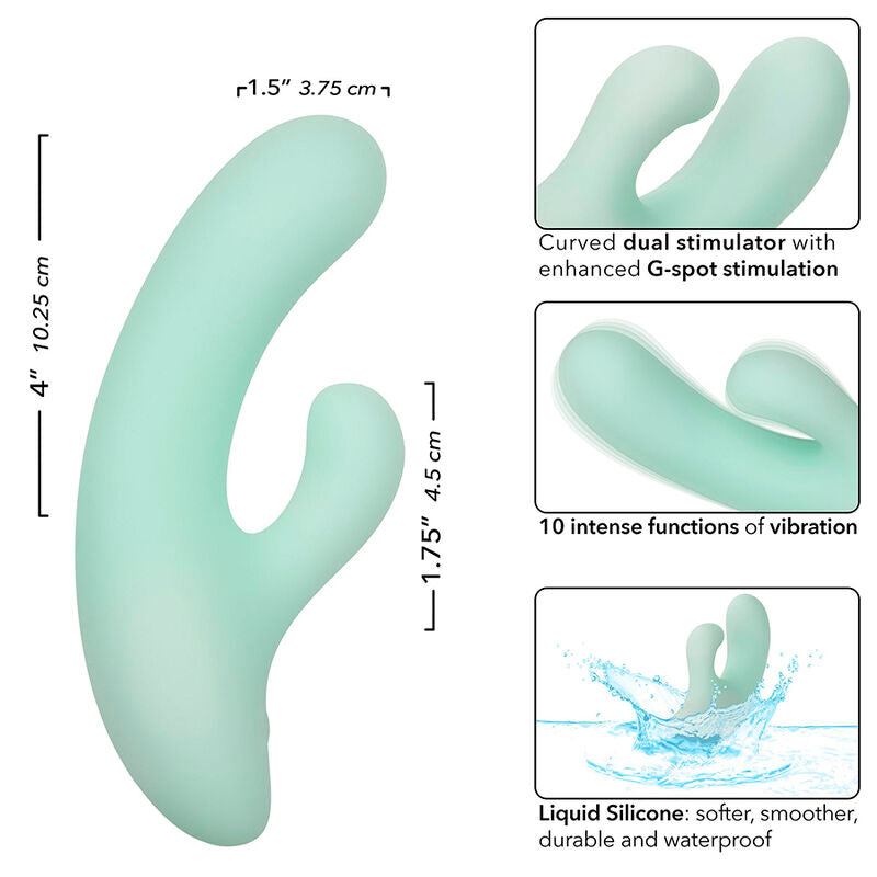 CALEXOTICS - PACIFICA FIJI VIBRATORE E STIMOLATORE PUNTO G 10 VIBRAZIONI AQUA - CALEXOTICS | Lingerie Harness Boutique