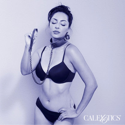 CALEXOTICS - NOCTURNAL COLLARE E GUINZAGLIO IN PELLE REGOLABILE NERO - CALEXOTICS | Lingerie Harness Boutique