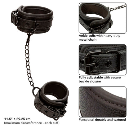 CALEXOTICS - NOCTURNAL CAVIGLIERE IN PELLE REGOLABILI NERE - CALEXOTICS | Lingerie Harness Boutique