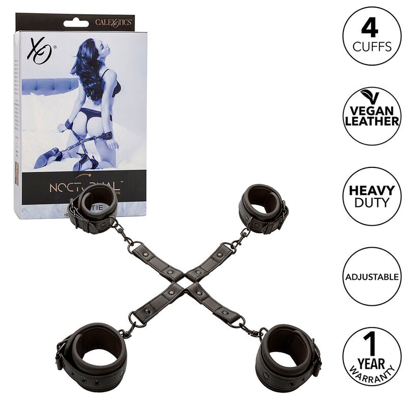 CALEXOTICS - NOCTURNAL CONNETTORE HOG TIE CUERO REGOLABILE NERO - CALEXOTICS | Lingerie Harness Boutique