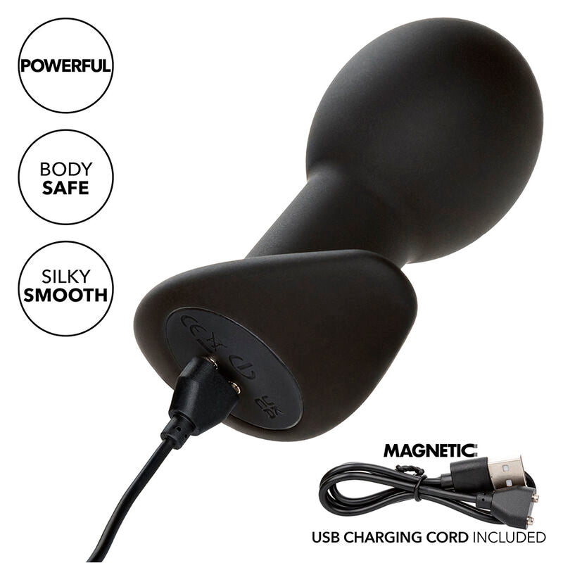 CALEXOTICS - ROCK BOTTOM ANAL PLUG 10 VIBRAZIONI SILICONE NERO - CALEXOTICS | Lingerie Harness Boutique