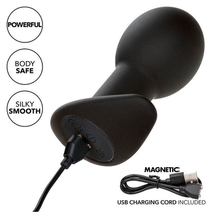CALEXOTICS - ROCK BOTTOM ANAL PLUG 10 VIBRAZIONI SILICONE NERO - CALEXOTICS | Lingerie Harness Boutique