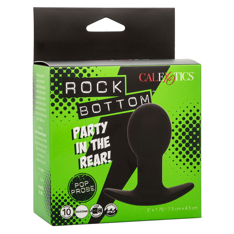 CALEXOTICS - ROCK BOTTOM ANAL PLUG 10 VIBRAZIONI SILICONE NERO - CALEXOTICS | Lingerie Harness Boutique