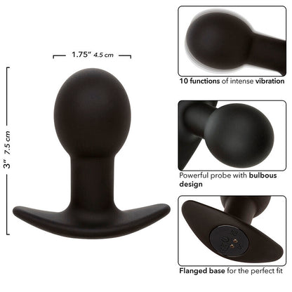 CALEXOTICS - ROCK BOTTOM ANAL PLUG 10 VIBRAZIONI SILICONE NERO - CALEXOTICS | Lingerie Harness Boutique