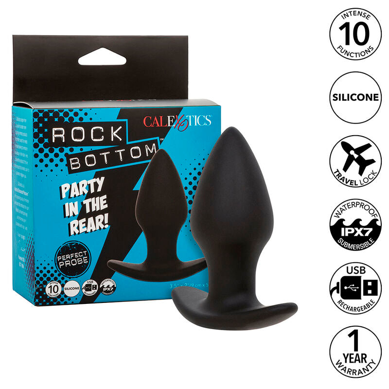 CALEXOTICS - ROCK BOTTOM PERFECT ANAL PLUG 10 VIBRAZIONI SILICONE NERO - CALEXOTICS | Lingerie Harness Boutique