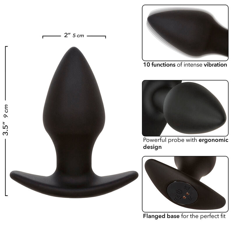 CALEXOTICS - ROCK BOTTOM PERFECT ANAL PLUG 10 VIBRAZIONI SILICONE NERO - CALEXOTICS | Lingerie Harness Boutique