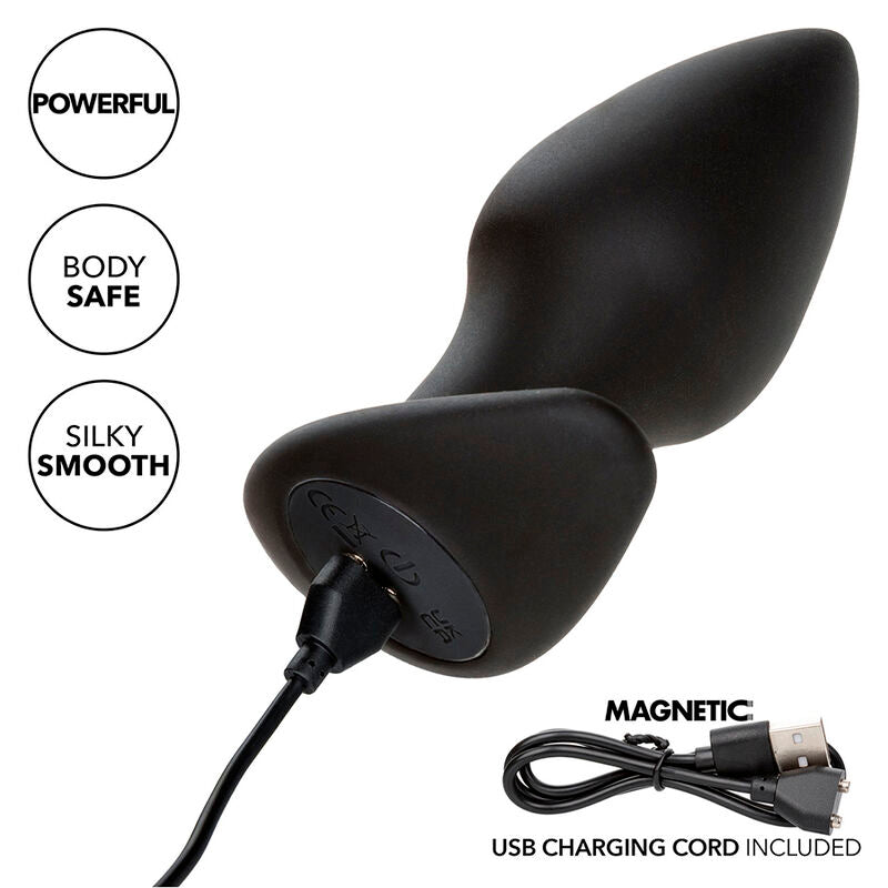 CALEXOTICS - ROCK BOTTOM PERFECT ANAL PLUG 10 VIBRAZIONI SILICONE NERO - CALEXOTICS | Lingerie Harness Boutique