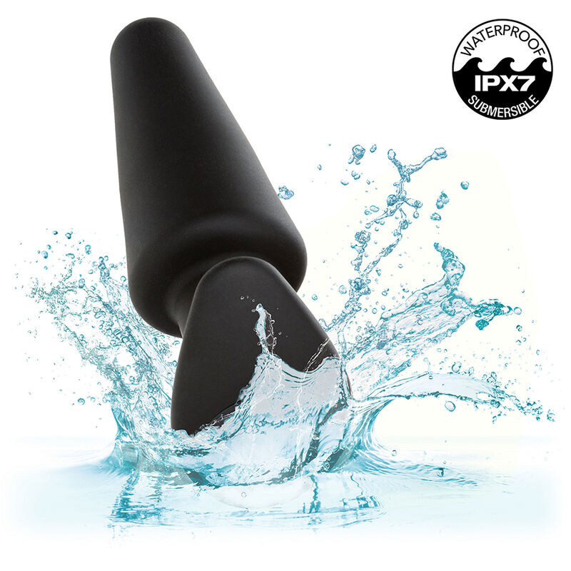 CALEXOTICS - ROCK BOTTOM TAPPO ANALE CONICO 10 VIBRAZIONI SILICONE NERO - CALEXOTICS | Lingerie Harness Boutique