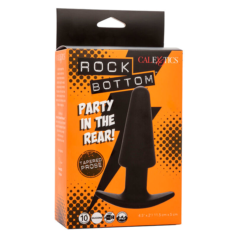 CALEXOTICS - ROCK BOTTOM TAPPO ANALE CONICO 10 VIBRAZIONI SILICONE NERO - CALEXOTICS | Lingerie Harness Boutique