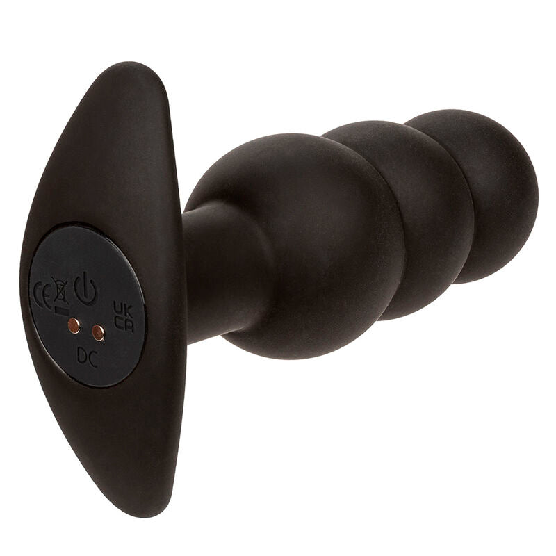 CALEXOTICS - ROCK BOTTOM PERLINE TAPPO ANALE 10 VIBRAZIONI SILICONE NERO - CALEXOTICS | Lingerie Harness Boutique