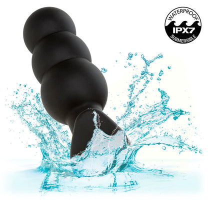 CALEXOTICS - ROCK BOTTOM PERLINE TAPPO ANALE 10 VIBRAZIONI SILICONE NERO - CALEXOTICS | Lingerie Harness Boutique