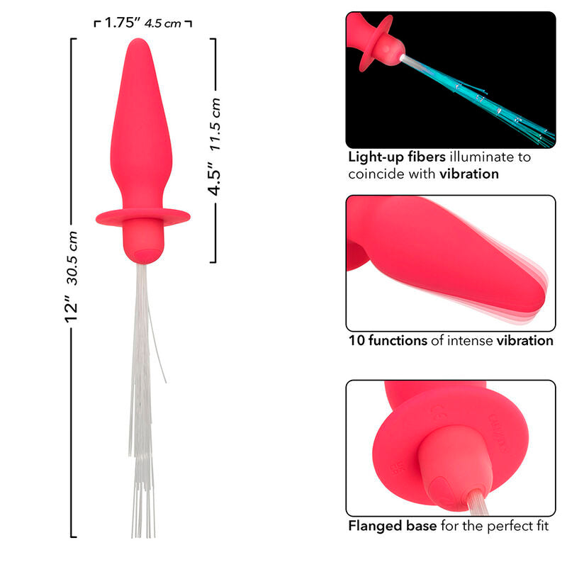 CALEXOTICS - SOUTHERN LIGHTS LIGHT UP PLUG ANALE 10 VIBRAZIONI SILICONE ROSA - CALEXOTICS | Lingerie Harness Boutique