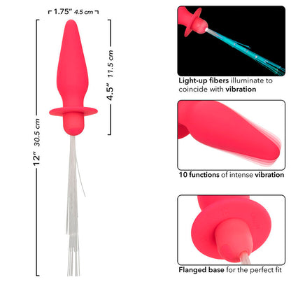 CALEXOTICS - SOUTHERN LIGHTS LIGHT UP PLUG ANALE 10 VIBRAZIONI SILICONE ROSA - CALEXOTICS | Lingerie Harness Boutique
