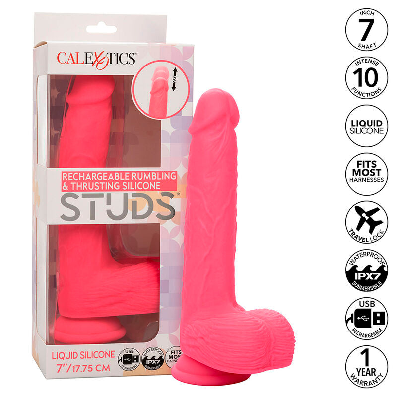 CALEXOTICS - STUDS VIBRATORE REALISTICO 10 VIBRAZIONI ROSA - CALEXOTICS | Lingerie Harness Boutique