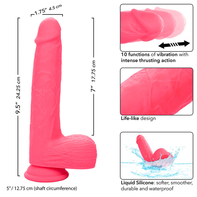 CALEXOTICS - STUDS VIBRATORE REALISTICO 10 VIBRAZIONI ROSA - CALEXOTICS | Lingerie Harness Boutique