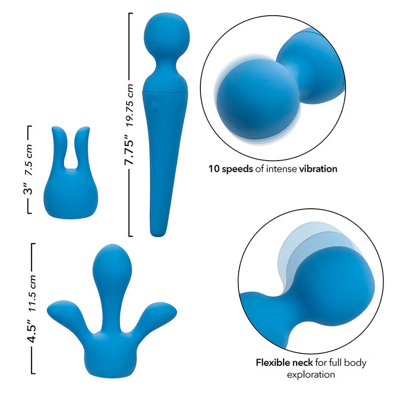 CALEXOTICS - COUTURE KIT VIBRATORE WAND 10 VIBRAZIONI BLU - CALEXOTICS | Lingerie Harness Boutique