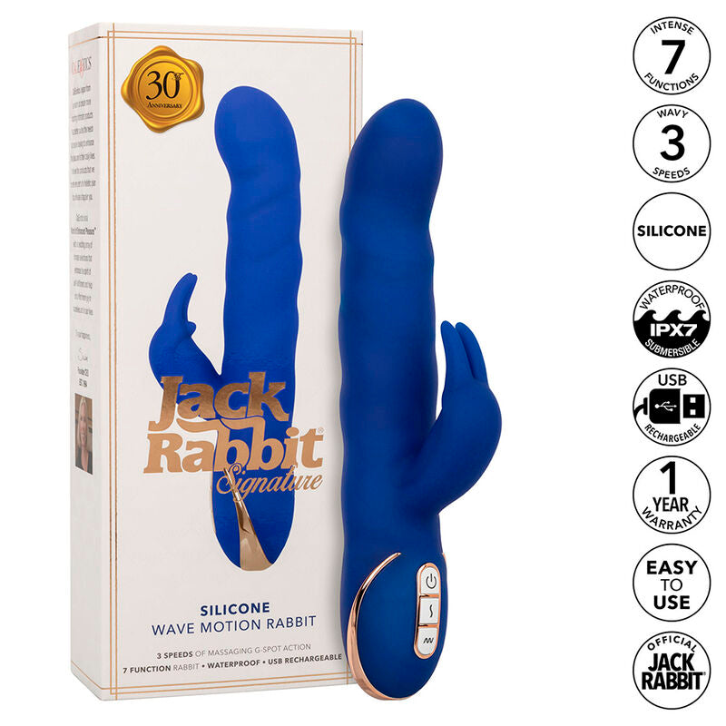 CALEXOTICS - JACK RABBIT VIBRATORE WAVE MOTION BLU - CALEXOTICS | Lingerie Harness Boutique