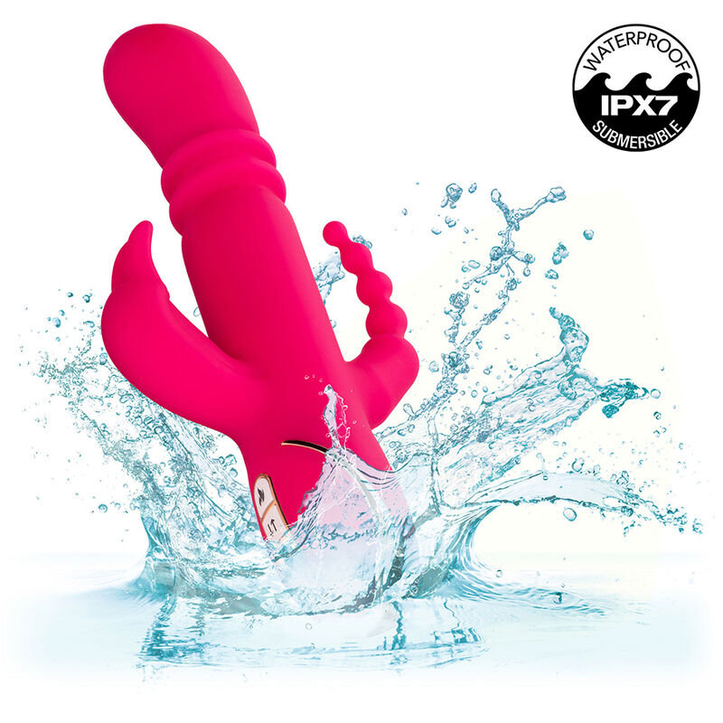 CALEXOTICS - JACK FANTASY VIBRATORE TRIPLO RISCALDATO ROSA CONIGLIO - CALEXOTICS | Lingerie Harness Boutique