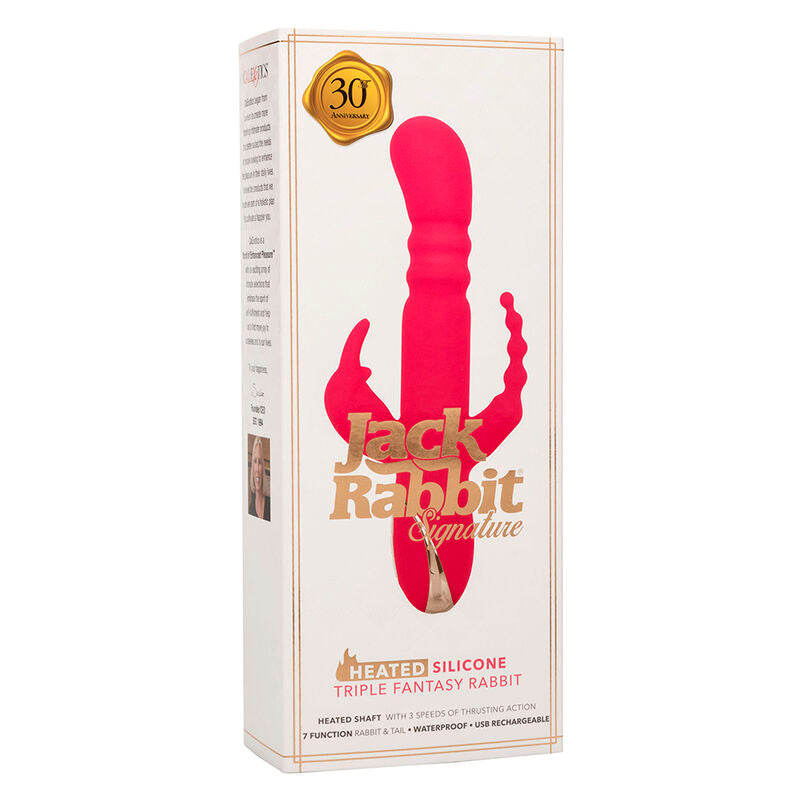 CALEXOTICS - JACK FANTASY VIBRATORE TRIPLO RISCALDATO ROSA CONIGLIO - CALEXOTICS | Lingerie Harness Boutique