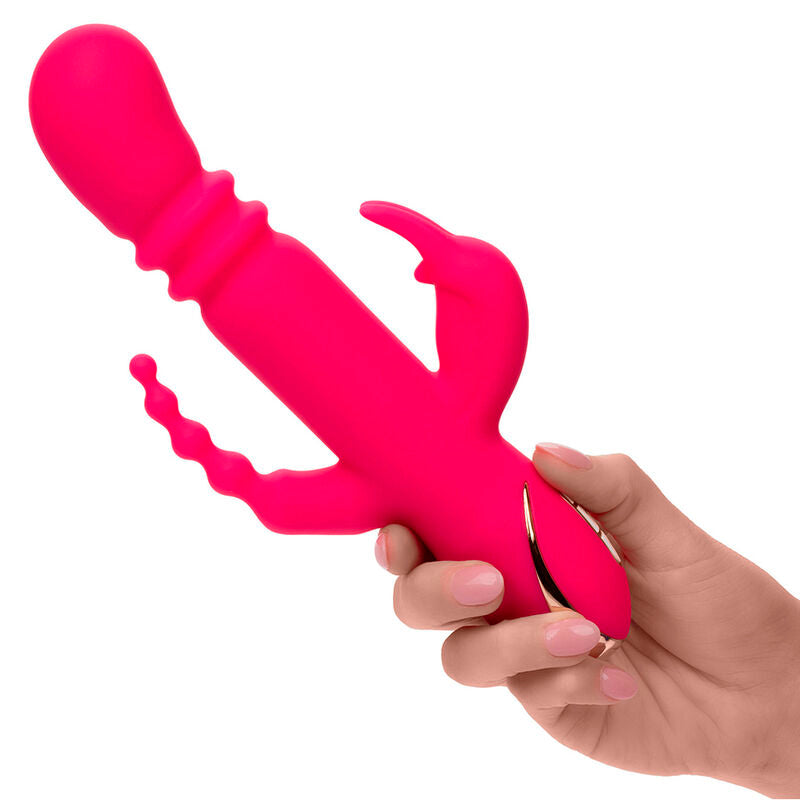 CALEXOTICS - JACK FANTASY VIBRATORE TRIPLO RISCALDATO ROSA CONIGLIO - CALEXOTICS | Lingerie Harness Boutique