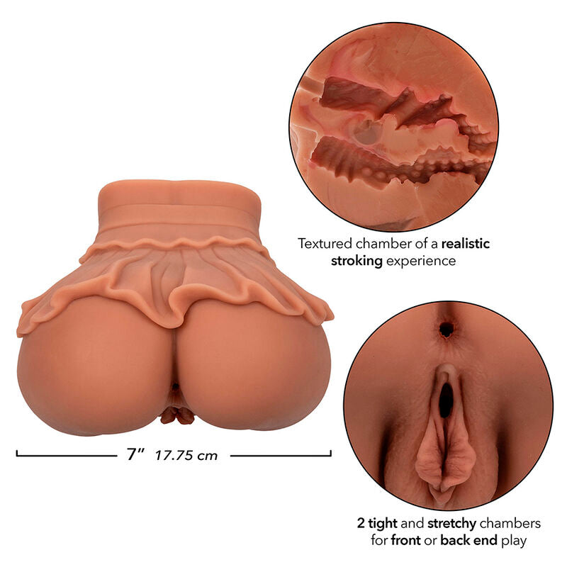 CALEXOTICS - LA REGINA DEL BENVENUTO DOPPIO MASTURBATORE REALISTICO CARAMELLO - CALEXOTICS | Lingerie Harness Boutique