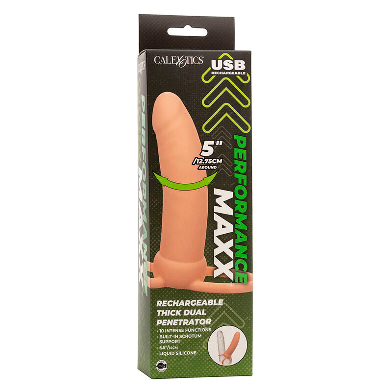 CALEXOTICS - MAXX THICK DUAL PENETRATOR 10 VIBRAZIONI CARNE - CALEXOTICS | Lingerie Harness Boutique