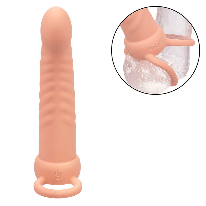 CALEXOTICS - MAXX RIBBED DUAL PENETRATOR 10 VIBRAZIONI CARNE - CALEXOTICS | Lingerie Harness Boutique