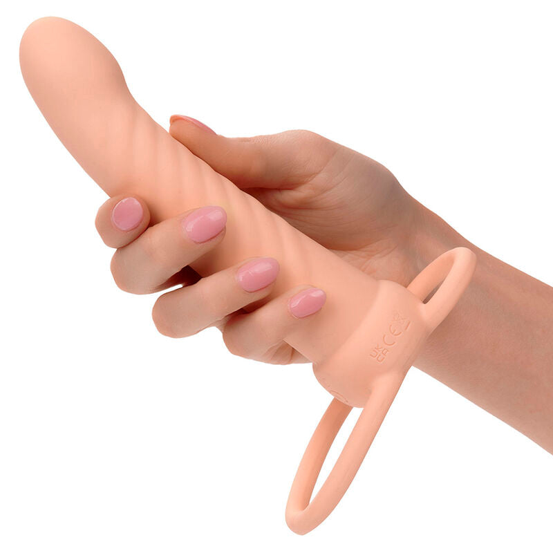 CALEXOTICS - MAXX RIBBED DUAL PENETRATOR 10 VIBRAZIONI CARNE - CALEXOTICS | Lingerie Harness Boutique