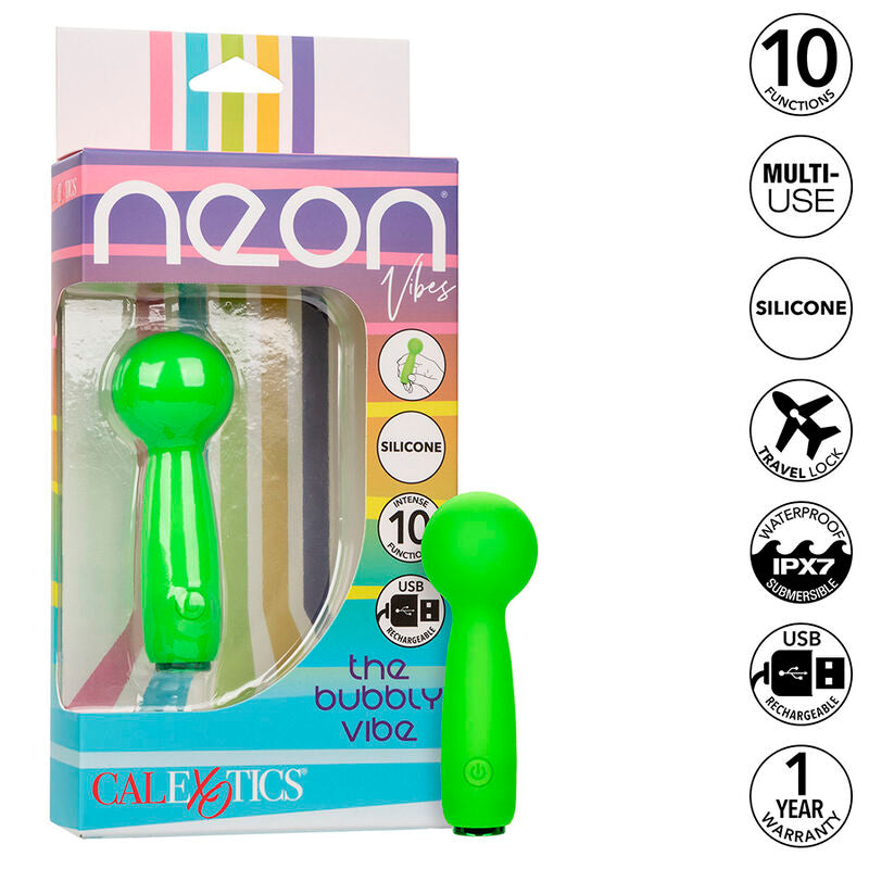 CALEXOTICS - NEON VIBES BUBBLY VIBE IL MINI MASSAGGIATORE 10 VIBRAZIONI VERDE - CALEXOTICS | Lingerie Harness Boutique