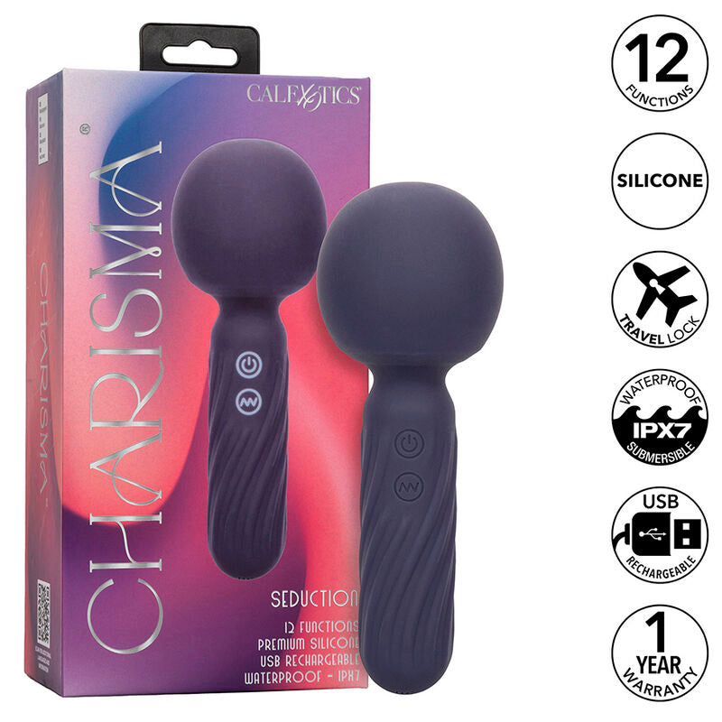 CALEXOTICS - CHARISMA SEDUCTION MASSAGGIATORE 12 FUNZIONI 17,75 CM X 6,25 CM VIOLA - CALEXOTICS | Lingerie Harness Boutique