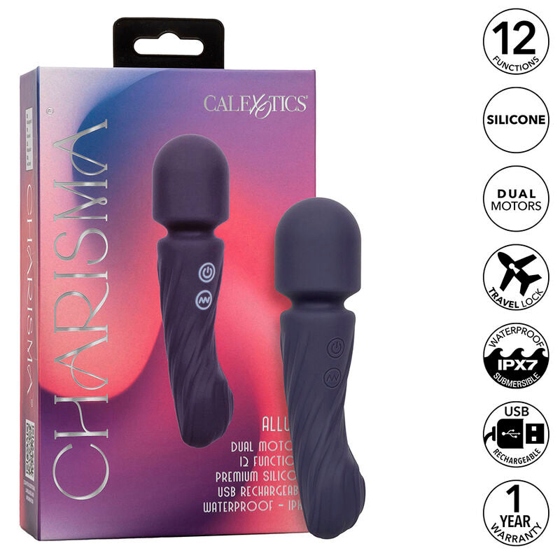 CALEXOTICS - CHARISMA ALLURE MASSAGGIATORE DOPPIO MOTORE 12 FUNZIONI 17,25 CM X 4,5 CM VIOLA - CALEXOTICS | Lingerie Harness Boutique