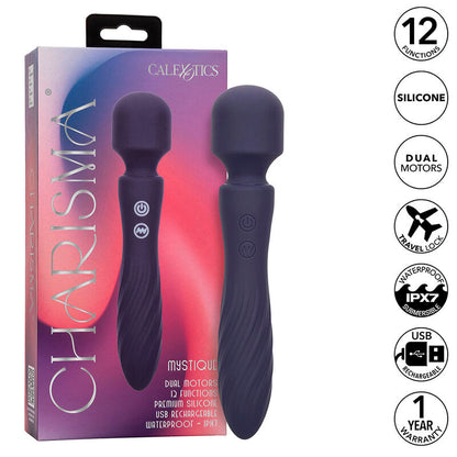 CALEXOTICS - CHARISMA MYSTIQUE MASSAGGIATORE DOPPIO MOTORE 12 FUNZIONI 20,5 CM X 4,5 CM VIOLA - CALEXOTICS | Lingerie Harness Boutique