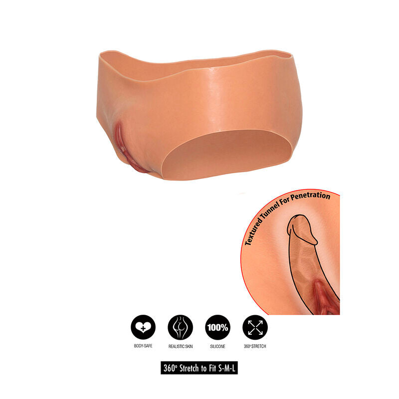 HIDDEN DESIRE - ALTER EGO VAGINA APERTA SLIP VITA BASSA CARNE - HIDDEN DESIRE | Lingerie Harness Boutique