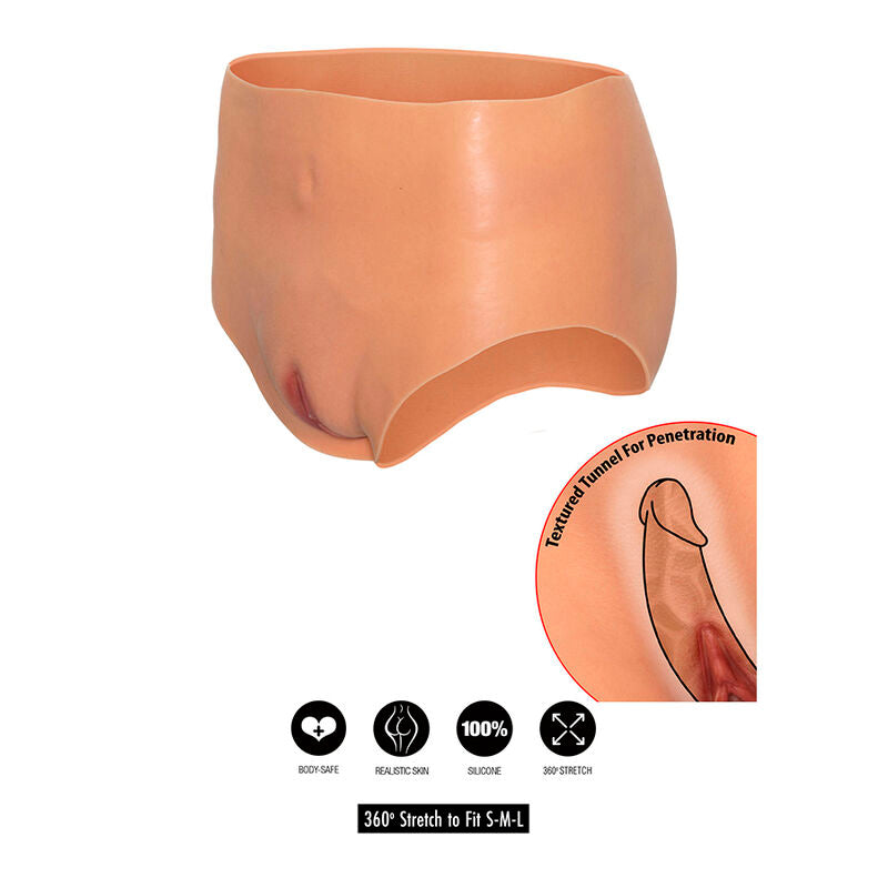 HIDDEN DESIRE - ALTER EGO VAGINA APERTA SLIP VITA ALTA CARNE - HIDDEN DESIRE | Lingerie Harness Boutique