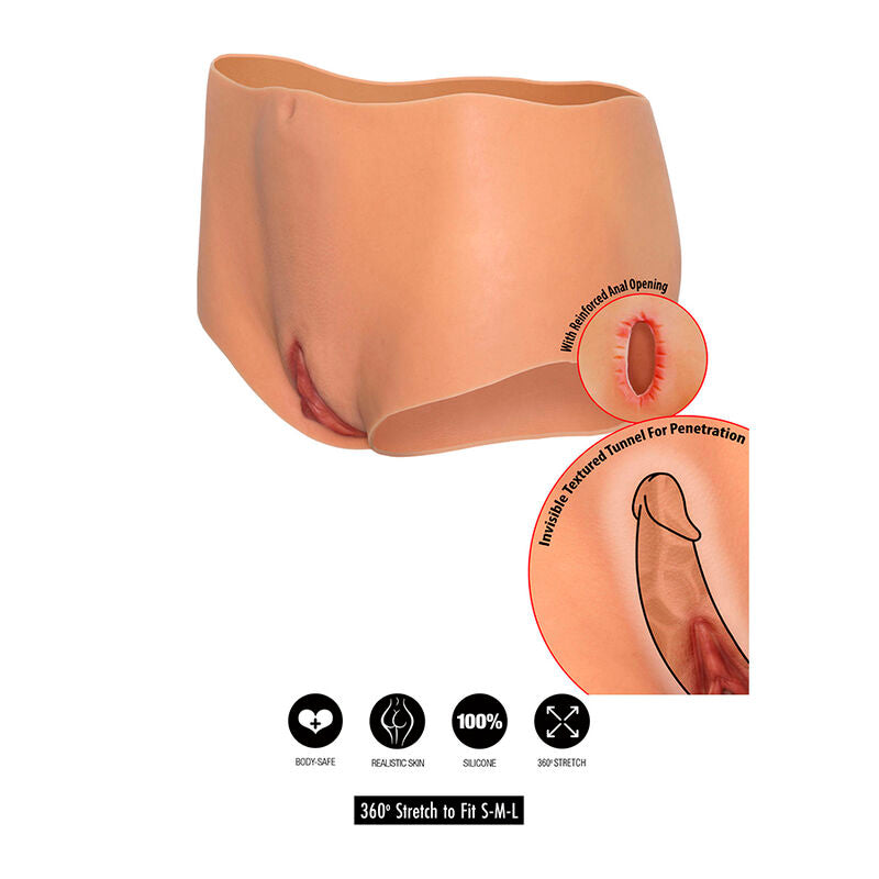 HIDDEN DESIRE - ALTER EGO VAGINA APERTA E CULO SLIP VITA MEDIA CARNE - HIDDEN DESIRE | Lingerie Harness Boutique
