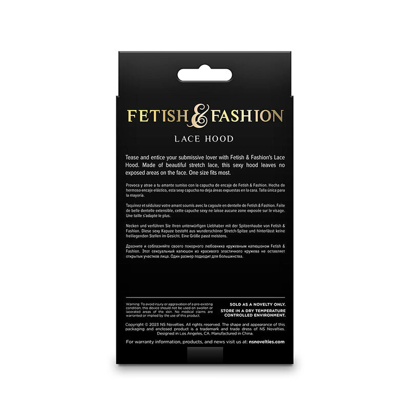 NS NOVELTIES - FETISH & FASHION CAPPUCCIO IN PIZZO NERO - NS NOVELTIES | Lingerie Harness Boutique