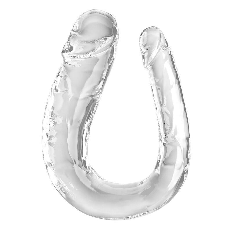 KING COCK - DOUBLE TROUBLE DOPPIO TROUBLE 44 CM TRASPARENTE - KING COCK | Lingerie Harness Boutique