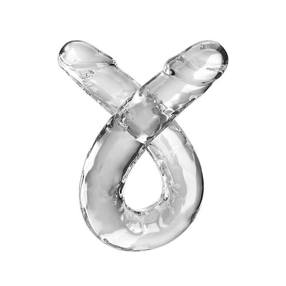 KING COCK - DOUBLE TROUBLE DOPPIO TROUBLE 46 CM TRASPARENTE - KING COCK | Lingerie Harness Boutique