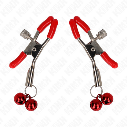 KINK - PINZA PER CAPEZZOLI DOPPIA CAMPANA ROSSA 6 CM