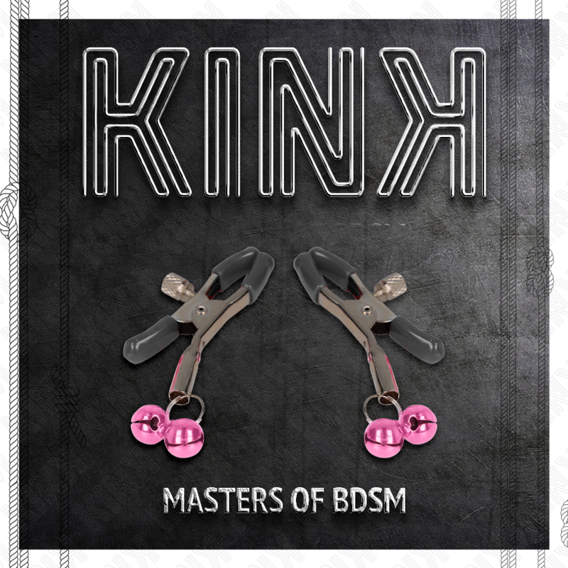 KINK - MORSETTO PER CAPEZZOLI DOPPIA CAMPANA ROSA 6 CM - KINK COLLAR & GAG | Lingerie Harness Boutique