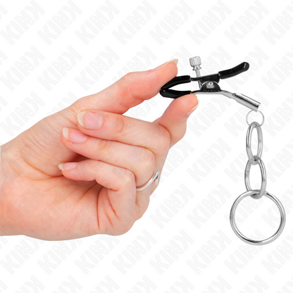 KINK - MORSETTO PER CAPEZZOLO CON 3 O-RING 6 CM - KINK COLLAR & GAG | Lingerie Harness Boutique