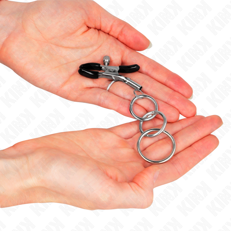 KINK - MORSETTO PER CAPEZZOLO CON 3 O-RING 6 CM - KINK COLLAR & GAG | Lingerie Harness Boutique